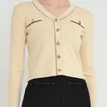 Faux Chained Knitted Cardigan