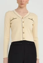 Faux Chained Knitted Cardigan