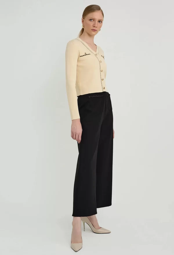 Faux Chained Knitted Cardigan - Image 3