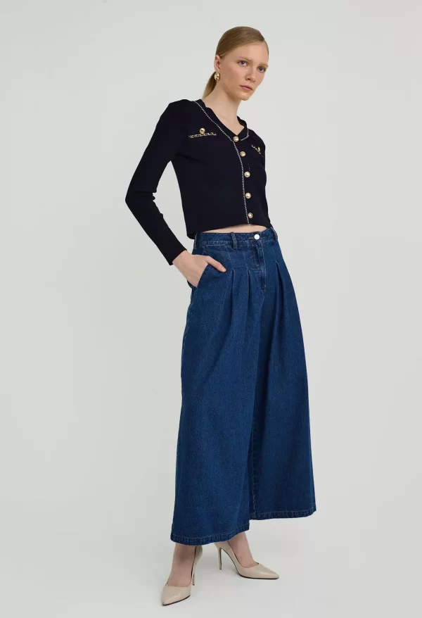 Faux Chained Knitted Cardigan - Image 6