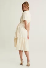 Asymmetrical Wrap Side Tie Dress - Image 2