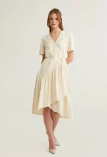 Asymmetrical Wrap Side Tie Dress - Image 3