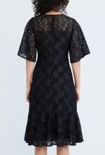Lace Pearl Belted Cocktail Dress - Image 4