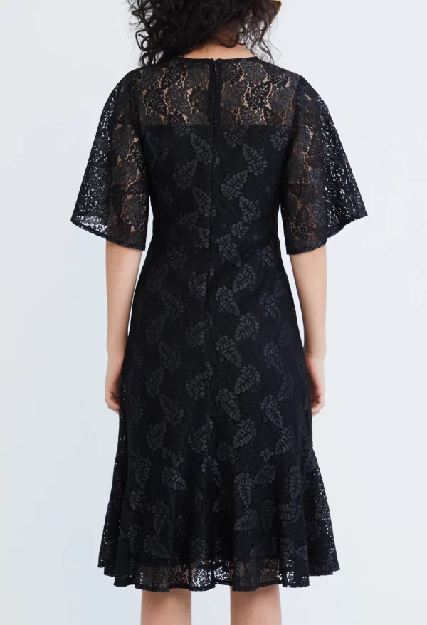 Lace Pearl Belted Cocktail Dress - Image 4