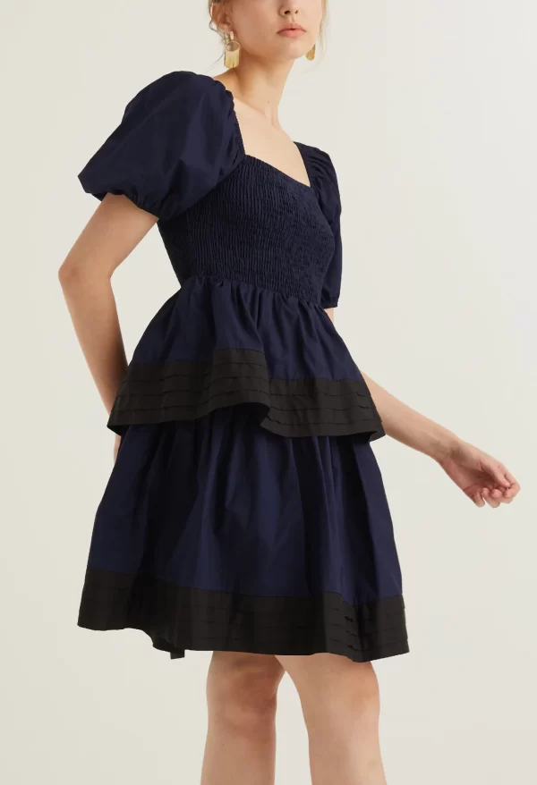 Puffed Sleeved Baby Doll Dress - Image 4