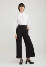 Waist Accent Wide Leg Palazzo Pants - Image 2