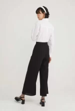 Waist Accent Wide Leg Palazzo Pants - Image 4