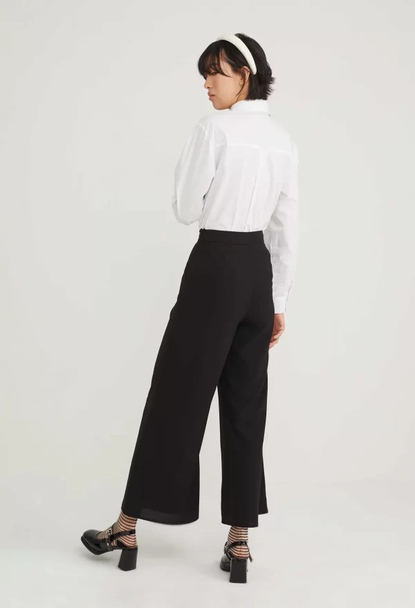 Waist Accent Wide Leg Palazzo Pants - Image 4