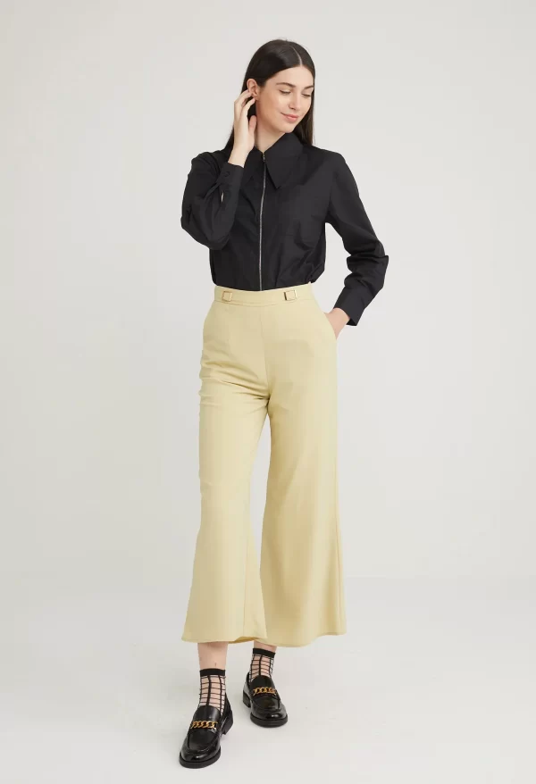 Waist Accent Wide Leg Palazzo Pants - Image 5