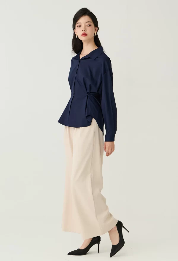 Asymmetrical Wrap Side Tie Dress - Image 3