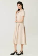 Belted Button-Down Midi Shirtdress - Image 2