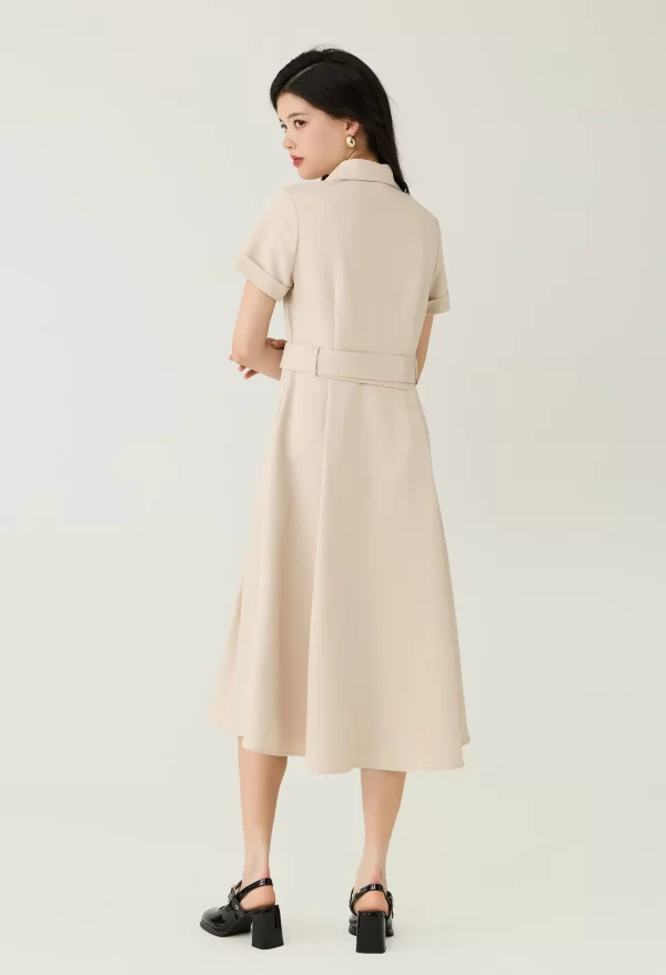 Belted Button-Down Midi Shirtdress - Image 3