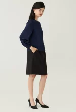 Square Button Crew Neck Blouse - Image 3