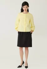 Square Button Crew Neck Blouse - Image 5