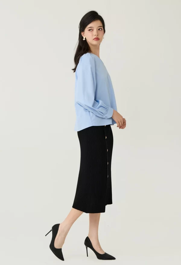 Relaxed Fit Gathered Shoulder Blouse - Image 3