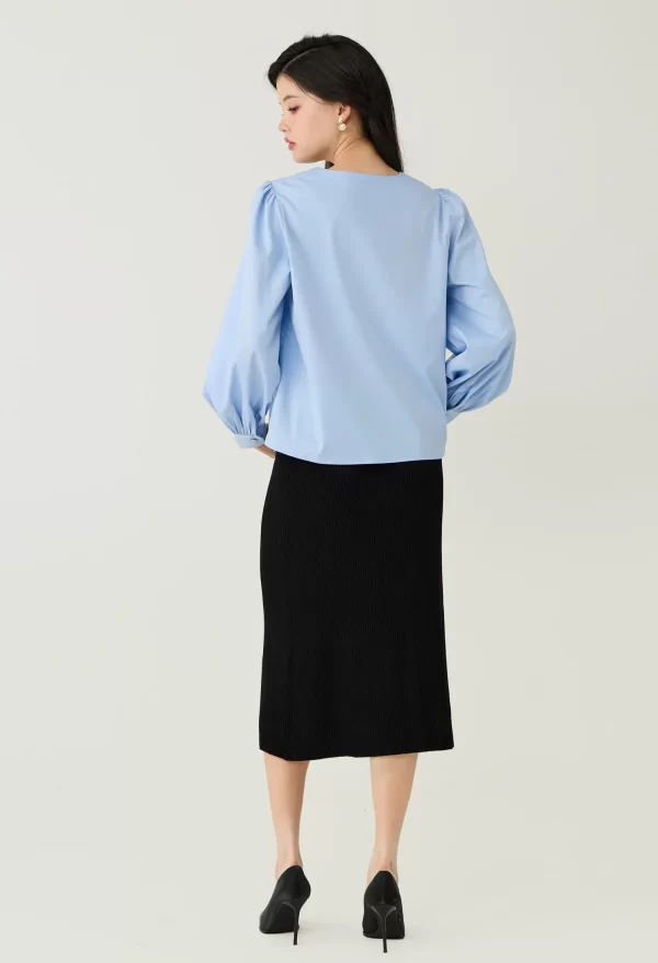 Relaxed Fit Gathered Shoulder Blouse - Image 4