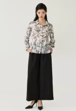 Floral Toile Sheer Button-Down Blouse - Image 3