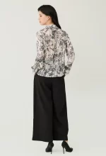 Floral Toile Sheer Button-Down Blouse - Image 4