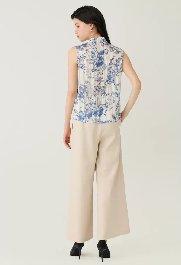 Floral Toile Sheer Sleeveless Blouse - Image 4