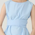 Bow Detail Sleeveless Peplum Blouse