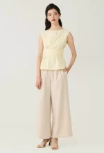 Bow Detail Sleeveless Peplum Blouse - Image 5