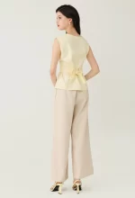Bow Detail Sleeveless Peplum Blouse - Image 7