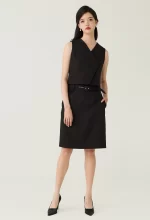 Tailored Buckle-Belted Midi Skirt - Image 2