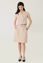 Tailored Buckle-Belted Midi Skirt - Image 5