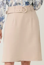 Tailored Buckle-Belted Midi Skirt - Image 7