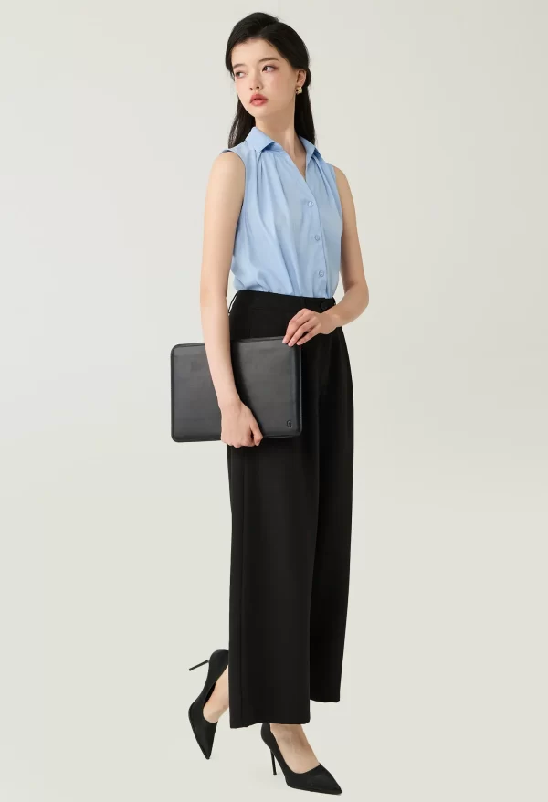 Pleated Front Palazzo Pants - Image 4
