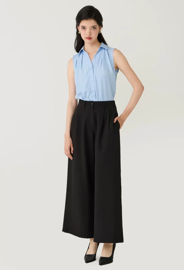 Pleated Front Palazzo Pants - Image 6