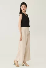 Pleated Front Palazzo Pants - Image 2