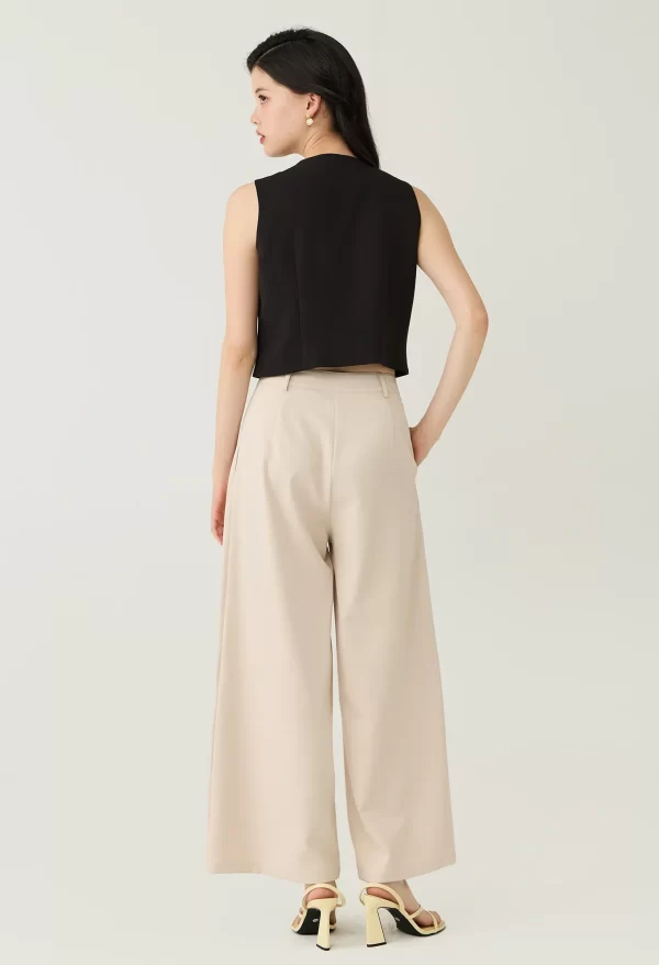 Pleated Front Palazzo Pants - Image 3
