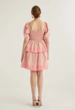 Puffed Sleeved Baby Doll Dress - Image 5