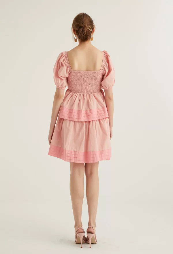 Puffed Sleeved Baby Doll Dress - Image 5