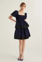 Puffed Sleeved Baby Doll Dress - Image 6