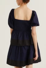 Puffed Sleeved Baby Doll Dress - Image 8