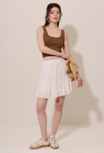 Scalopped Trim Scoop Neckline Knit Top - Image 4