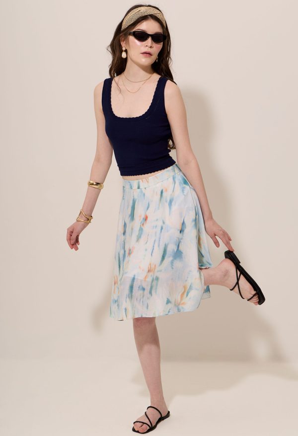 Scalopped Trim Scoop Neckline Knit Top - Image 3