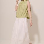 Adjustable Drawstring High Neck Blouse