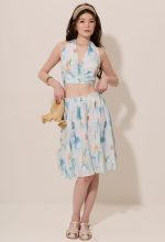 Watercolour Flowy Midi Skirt - Image 3